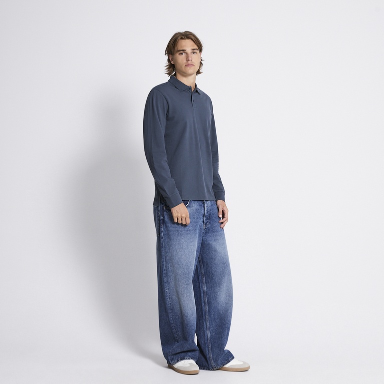 Long sleeve polo shirt "Aiden" Dark Teal